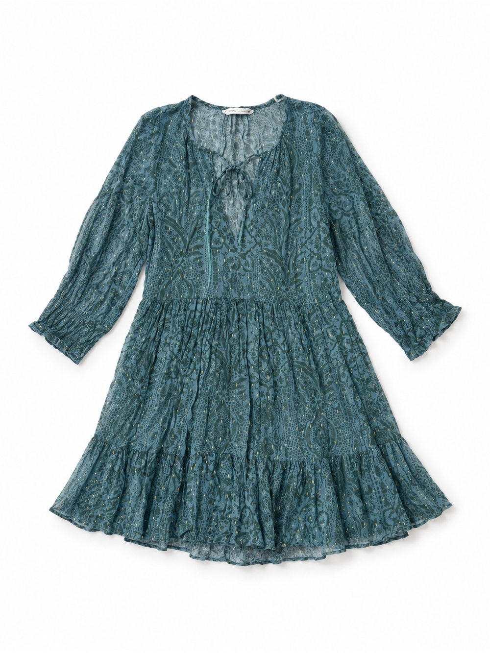 Zara Teal Paisley Midi Dress